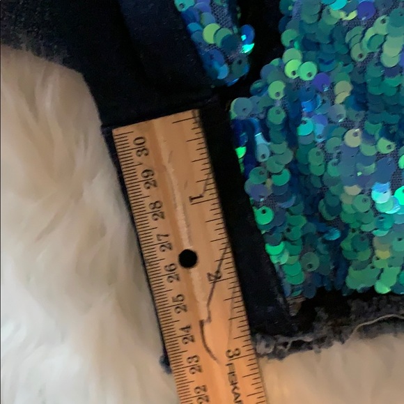 Girls Blue jean sequin mermaid shorts - Picture 4 of 4